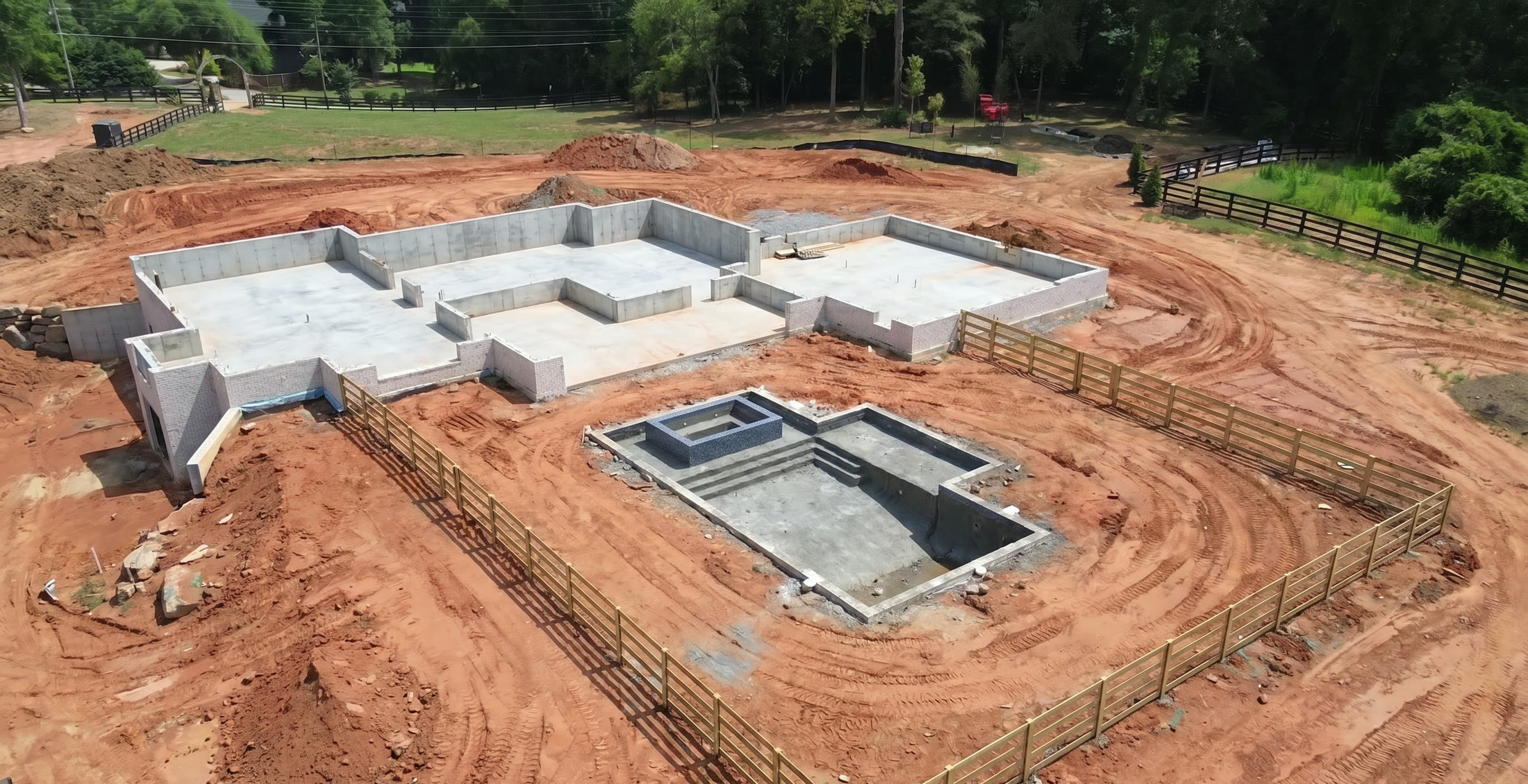 Phase 2 — foundation and pool shell