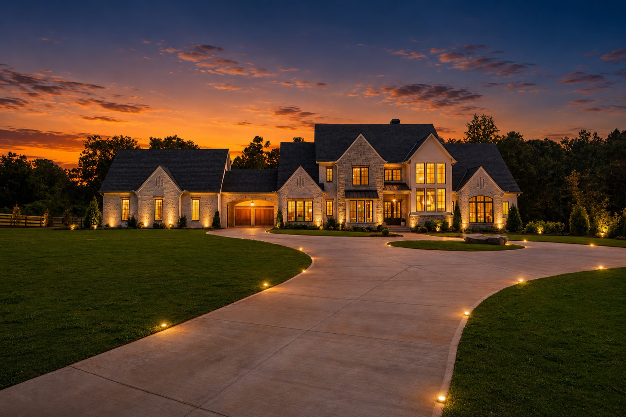 113 Hickory Flat at twilight