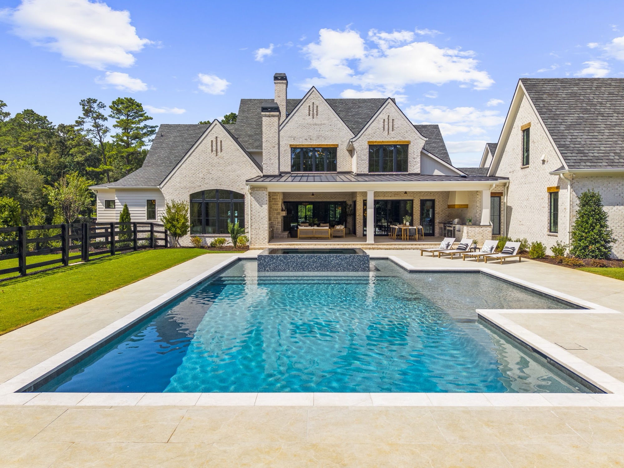 Pool and rear elevation